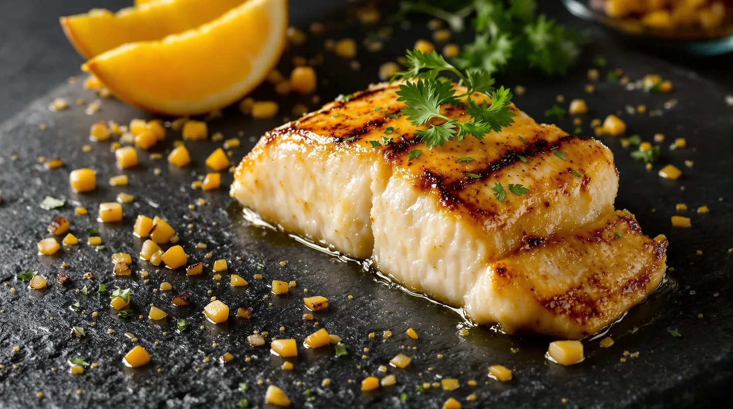 Cabillaud grillé à la sauce mangue gingembre, une explosion de saveurs