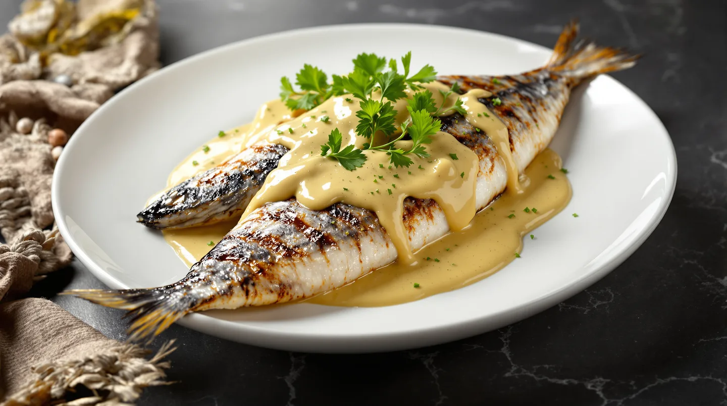 Cette sauce moutarde ancienne sublime parfaitement votre maquereau grillé