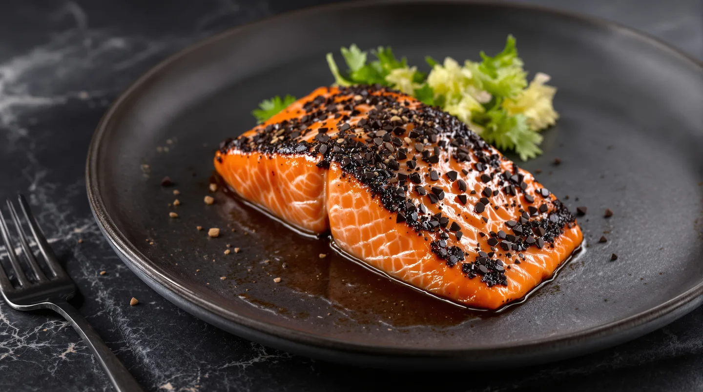 Saumon en croûte de chocolat noir et épices douces : la recette audacieuse