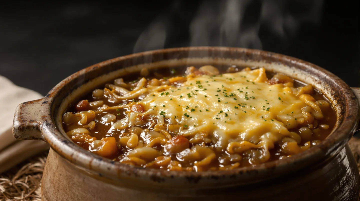 Cette soupe à l'oignon gratinée avec 4 ingrédients va vous surprendre