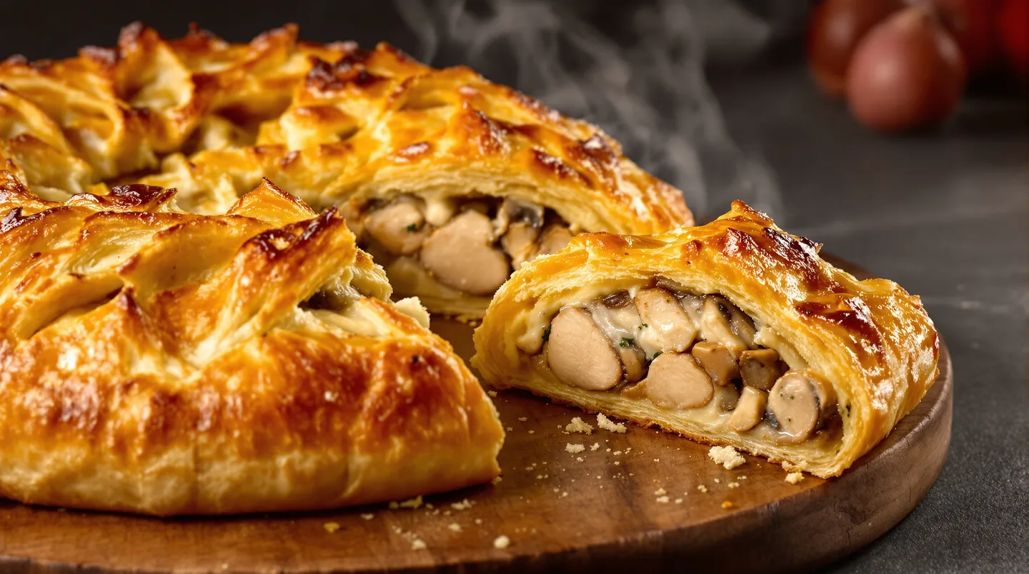 Cette tourte poulet champignons va réchauffer vos soirées d'hiver